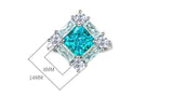 Intense Square Topaz Blue AAAAA High Carbon Diamond Big Rings for Women - Fine Fashion Jewellery - The Jewellery Supermarket