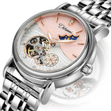 Top Brand Luxury Rotatable Flowers Fashion Moon Phase Waterproof Lady Automatic Mechanical Female Watches