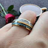 New Arrival Tungsten Blue Carbon Fiber Bright Meteorite Inlay Men. Women Domed Comfort Wedding Ring - The Jewellery Supermarket