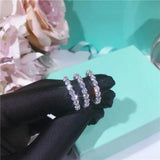 Luxury 2.2ct Round Cut Row Moissanite Diamonds Eternity Rings For Women - Silver Wedding Engagement Jewellery  - The Jewellery Supermarket