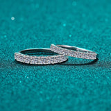 Luxury Designer Real 1ct Moissanite Diamonds Eternity Rings for Women - Wedding Engagement Fine Jewellery