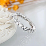 Luxury 2.2ct Round Cut Row Moissanite Diamonds Eternity Rings For Women - Silver Wedding Engagement Jewellery 