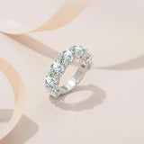 Stunning 3.5CT/7pcs Carat All Moissanite Diamonds Eternity Rings for Women - Luxury Jewellery