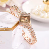 New Luxury Brand Quality Crystals Bracelet Gemstone Dress Watches - Ladies Gold Plated Fashion Wristwatches - The Jewellery Supermarket