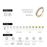 Luxury Round Cut 14K Gold Plated Moissanite Diamonds Eternity Rings Engagement Wedding Fine Jewellery - The Jewellery Supermarket