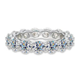 Captivating 18K WGP 7ct D Color Moissanite Diamonds Eternity Rings, 925 Silver Wedding Engagement Rings For Women