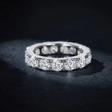 Delightful D VVS1 Moissanite Diamonds Eternity Rings for Women -  Wedding Engagement Silver Fine Jewellery