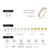 Adorable 18K Gold Plated D Color Moissanite Diamonds Eternity Rings for Women - Fine Engagement Wedding Rings - The Jewellery Supermarket