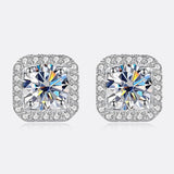 Superb Square Cut D Colour VVS Moissanite Diamond Stud Earrings - Luxury Sterling 925 Silver Fine Jewellery For Women - The Jewellery Supermarket