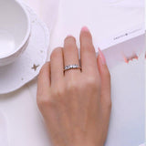 New Arrival Silver Stackable Heart Ring - Shining Clear AAAA Simulated Diamonds Wedding Engagement Jewellery - The Jewellery Supermarket