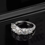 Dazzling 5 Stones 3.6CT D Colour Moissanite Eternity Rings for Women, Wedding Engagement Fine Jewellery