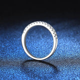 Pretty D ColourVVS1 Round Cut Moissanite Diamonds Half Eternity Rings, Silver Wedding Engagement Fine Jewellery - The Jewellery Supermarket
