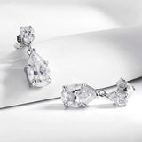 18KGP 7cttw Pear Cut D Colour Full Moissanite Diamonds Drop Earrings for Women - Top Quality Fine Jewellery - The Jewellery Supermarket