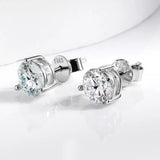 Amazing 1-3CT D Colour Moissanite Diamonds Studs Earrings for Women/Men , Sterling Silver Fine Jewellery - The Jewellery Supermarket