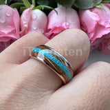 New Arrival Turquoise Whisky Wood Inlay 4 Colors For Your Choice 8mm Men Women Tungsten Engagement Wedding Rings