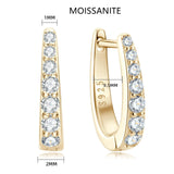 Sparkling D Colour VVS1 Micro Inlaid Clear Moissanite Diamonds Hoop Earrings For Women Silver Fashion Jewellery - The Jewellery Supermarket
