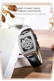 New Arrival Luxury Ladies Waterproof Leather Snowflake Rotating The Dial 360 Degrees Ladies Quartz Watches - The Jewellery Supermarket