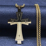 Popular Cross Stainless Steel Choker Necklace - Gold Colour Men's Chain Necklace Christian Jewellery