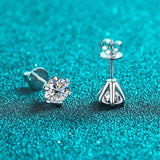Fabulous 18KWGP 0.5-2ct D Colour VVS1 Moissanite Diamonds Stud Earrings For Women - Silver Fine Jewellery