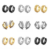 New Arrival Stainless Steel Piercing Ear Buckles Heart Round Hoop Small Ear Circle Earrings for Women and Girls - The Jewellery Supermarket