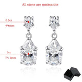 18KGP 7cttw Pear Cut D Colour Full Moissanite Diamonds Drop Earrings for Women - Top Quality Fine Jewellery - The Jewellery Supermarket