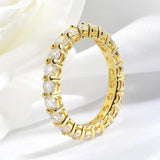 Stunning 18KGP Moissanite Diamonds Full Eternity Rings for Women - Wedding Engagement Silver Jewellery