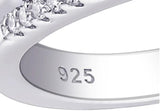 Exquisite Moissanite Diamonds Enhancer Eternity Rings - Women Engagement Wedding Guard Band Silver Jewellery - The Jewellery Supermarket