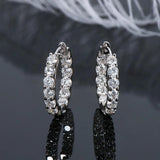 Attractive 14KGP Colour D-E 3mm Moissanite Stud Hoops Earrings, Sparkling Silver Fine Jewellery Gifts