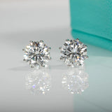 Fantastic 18KGP 2CT D Colour VVS1 Moissanite Diamonds 8-Prong Stud Earrings - Silver Fine Jewellery For Women