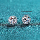 Outstanding 1 Carat Moissanite Diamonds Round Moissanite Earrings - Luxurious 925 Sterling Silver Fine Jewellery - The Jewellery Supermarket