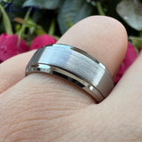 Step Beveled Brushed Multicolor Tungsten 6MM 8MM Men and Women Wedding Engagement Daily Use Rings