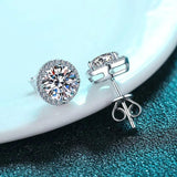 Attractive 18K Gold Plated D Colour Moissanite Diamonds Earrings for Women Silver Sparkling Fine Jewellery