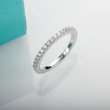 Splendid 1.5mm D Color Moissanite Diamonds Half Eternity Rings - Silver Wedding Engagement Rings For Women