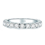 Radiant White Gold Plated D Moissanite Diamonds Full Eternity Stackable Engagement Wedding Rings - Fine Jewellery
