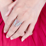 Versatile 3-Carat Angel Wing Cherry Blossom Pink Yellow AAAAA Hgh Carbon Diamond Big Ring - New Design Delicate Jewellery - The Jewellery Supermarket