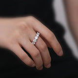Real 5mm Moissanite Diamonds Row Eternity Rings For Women - Pt950 Wedding Engagement Rings, Fine Jewellery - The Jewellery Supermarket