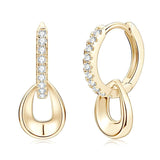 Trendy Single Row D Colour VVS1 Moissanite Diamonds Pendant Hoop Huggies Earrings Silver Party Fine Jewellery - The Jewellery Supermarket
