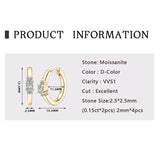 Superb Princess Cut D Colour VVS1 2.5mm Moissanite Diamonds Hoop Earrings For Women - Silver Fine Jewellery - The Jewellery Supermarket