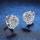 Fine 18KGP 1ct 6.5mm Moissanite Diamonds Stud Earrings for Women - Silver Luxury Party Fine Jewellery