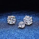 Impeccable 14KWGP D Colour VVS1 2 Carat Moissanite Diamonds Screw Thread Stud Earrings Silver Fine Jewellery