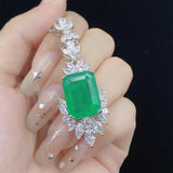 2023 New Fashion Full of CZ Sterling 925 Silver Jewelry Sets Emerald Pendant Necklace Ring Earring Women Wedding Party Jewelry - The Jewellery Supermarket