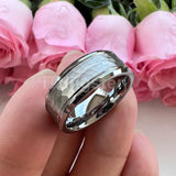 Popular Fashion Beveled Edges Hammered Tungsten Carbide Engagement Wedding Rings for Men and Women Trendy Jewellery