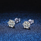 Excellent 18KWGP VVS1 D Colour 2ct Moissanite Diamonds Studs Earrings for Women Silver Fine Jewellery