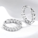 18KGP Total 2.6CT Full Moissanite Diamonds Hoop Earring for Women - Sparkling Silver Earrings for All Occasions - The Jewellery Supermarket