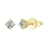 Simple Round D Colour VVS1 Moissanite Diamonds Stud Earrings Classic Engagement Wedding Silver Fine Jewellery
