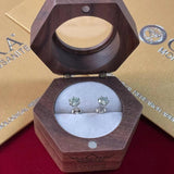 Sparkling 0.5CTx2PCS GRA Light Green Moissanite Diamonds Stud Earrings for Women Men Fine Silver Jewellery Gift - The Jewellery Supermarket