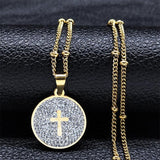 New Simple Cross Pendant Necklace- Stainless Steel Crystal Jesus Christ Necklaces, Religious Jewellery - The Jewellery Supermarket