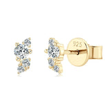 Attractive D Colour VVS1 Bling Cluster Round Cut Moissanite Diamonds Delicate Charm Stud Earrings For Women