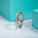 Captivating D Colour Moissanite Diamonds Eternity Wedding Engagement Rings for Women -  Silver Fine Jewellery
