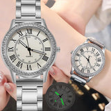 New Steel Strap Simple Casual Retro Roman Rhinestone Luminous Quartz Watches - Luxury Wrist Watches for Women